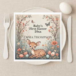 Baby's First Easter Woodland Animals Deer Spring  スタンダードランチョンナプキン