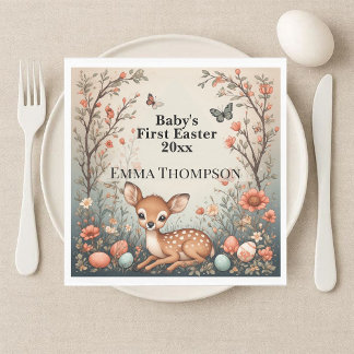 Baby's First Easter Woodland Animals Deer Spring  スタンダードランチョンナプキン