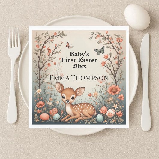 Baby's First Easter Woodland Animals Deer Spring  スタンダードランチョンナプキン