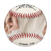 Baby's First Fathers Day Photo Collage 野球ボール (裏面)
