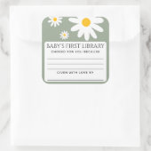 Baby's first Library Baby Shower  スクエアシール (バッグ)