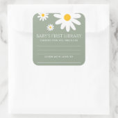 Baby's first Library Baby Shower  スクエアシール (バッグ)