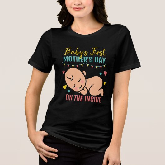 Baby's First Mother's Day Cute T-Shirt トライブレンドＴシャツ (正面)
