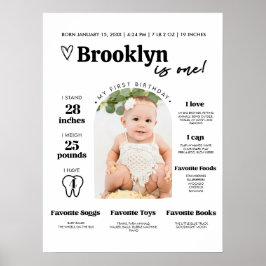 Baby's First Year Milestone Board Template 1st Bda ポスター