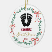 Baby's Footprint First Christmas Ornament セラミックオーナメント (左)