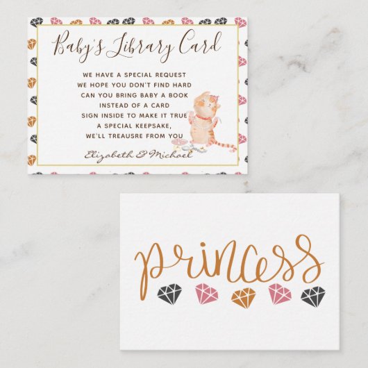 Babys Libraryブックリクエストカードプリンセス猫ニャー エンクロージャーカード (正面/裏面)