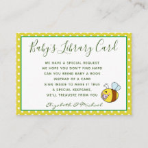 Babys Library Book Request Card BEE Buzing Ba-Bee