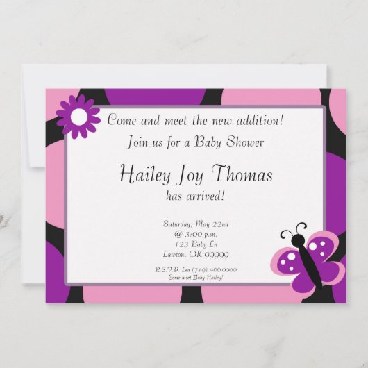 babyshは、新しい付加に会います来ます! 、…結合して下さい 招待状 (正面)