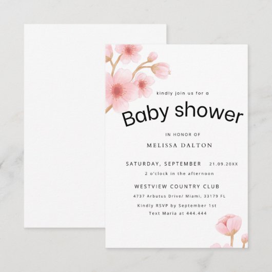 Babyshower card サンキューカード (正面/裏面)