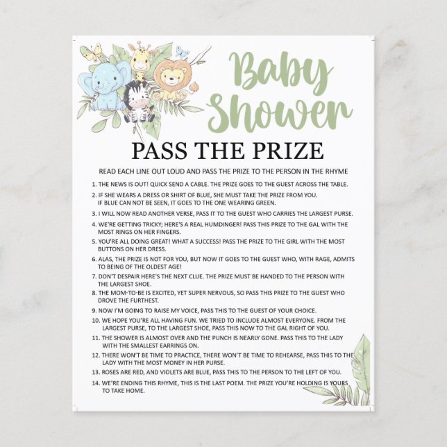 BabyShower Game/Another Game on back (正面)