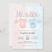 Babyshower Invite, Gender Reveal Invitation 招待状 (正面)