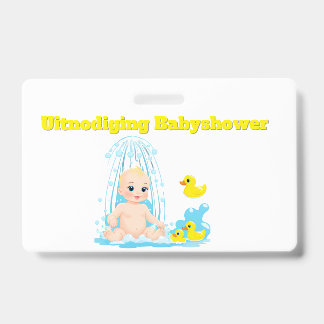 Babyshower Uitnodiging Badge - Schattige Baby en E バッジ
