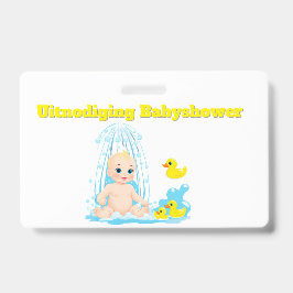 Babyshower Uitnodiging Badge - Schattige Baby en E バッジ