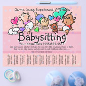 Babysiting.気にChild.Day.気にカスタム文字/色 チラシ (シングル)