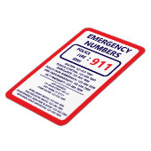 Babysitter Emergency Numbers List Contact Info マグネット (左側)