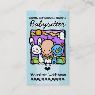 Babysitter.Nanny.Childcare.Custom文字か色 名刺