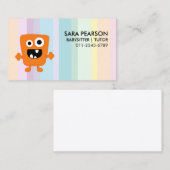 Babysitter Tutor Child Care Orange Monster Alien 名刺 (正面/裏面)