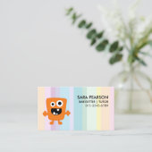 Babysitter Tutor Child Care Orange Monster Alien 名刺 (スタンド正面)
