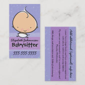 Babysitting.Babysitter.Infantの心配。昇進 名刺 (正面/裏面)