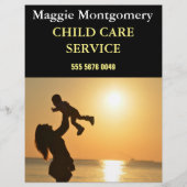 Babysitting Child Care Business Advertising Flyer チラシ (裏面)