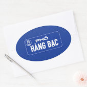 Bacつる通り、通りサイン、ベトナム 楕円形シール (封筒)