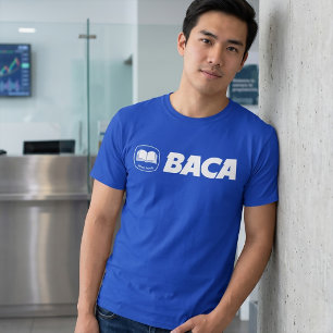 BACA - インドネシア パロディ ブランド 銀行 ロゴ Tシャツ