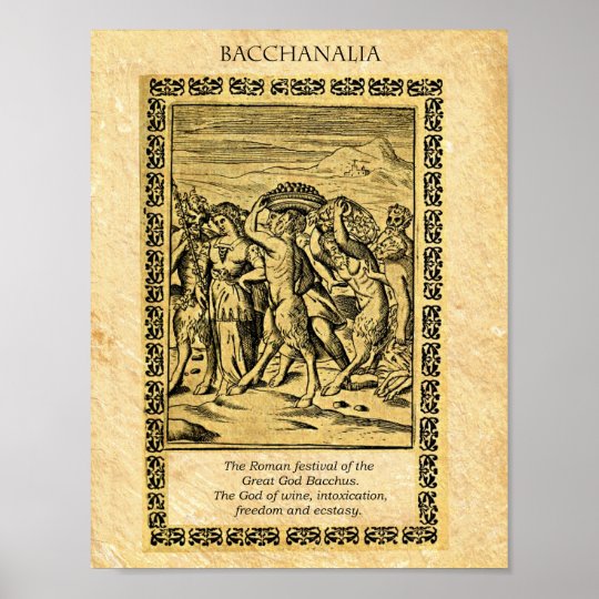 Bacchanaliaの神のバッカス ポスター Zazzle Co Jp