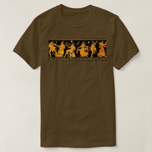 Bacchanalia Greek Vase Attic Red figure Tシャツ (デザイン正面)