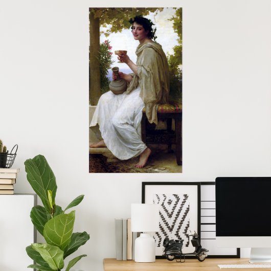 Bacchante by William-Adolphe Bouguerau ポスター (ホームオフィス)