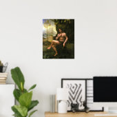 Bacchus, c.1695 (キャンバス上の油) ポスター (ホームオフィス)