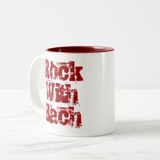 Bachのクラシカルな作曲家おもしろいな音楽ギフト ツートーンマグカップ (正面左)