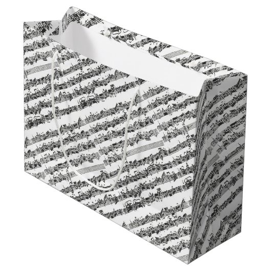 Bachのチェロの続きの音楽原稿 ラージペーパーバッグ (正面アングル)