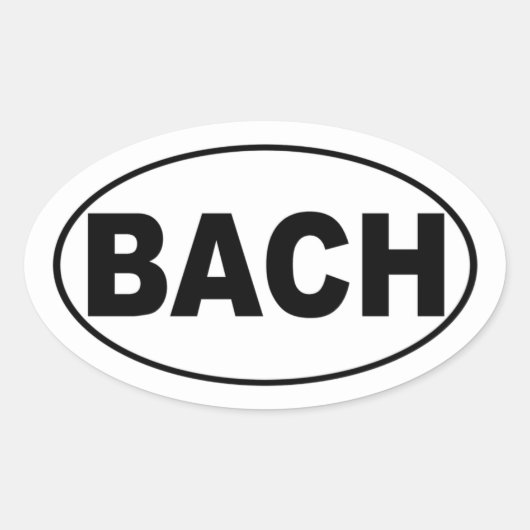 Bachのバンパーステッカー 楕円形シール (正面)