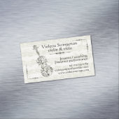 Bachの背景幕を引くバイオリン奏者またはビオラ奏者ライン マグネット名刺 (インサイチュ)