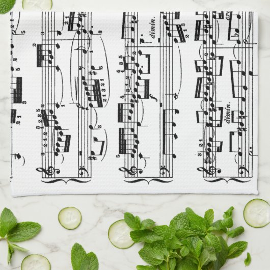 Bach著楽譜 キッチンタオル (折り畳み)