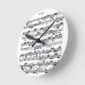 Bach著楽譜 ラウンド壁時計 (傾斜)