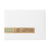 Bach音楽原稿木製の一見インターナショナル ラップアラウンド宛名ラベル (正面)