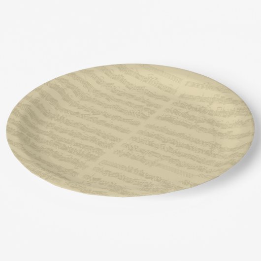 Bach音楽原稿、単独チェロのための第2続き ペーパープレート (アングル)