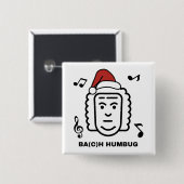 BACH おもしろ クラシック 音楽 作曲家 クリスマス パン 缶バッジ (正面&裏面)