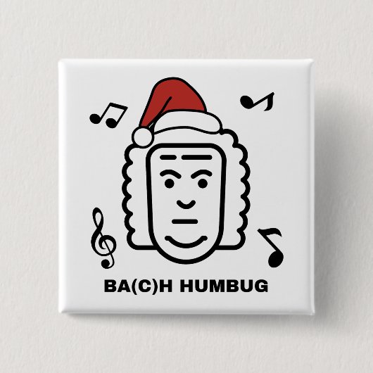 BACH おもしろ クラシック 音楽 作曲家 クリスマス パン 缶バッジ (正面)