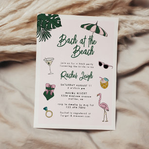 Bach at the Beach Retro Resort Bachelorette 招待状