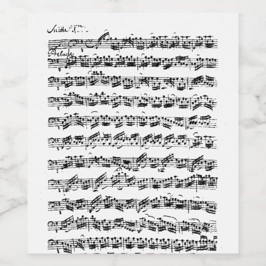 Bach cello suite for dinner ワインラベル (シングルラベル)