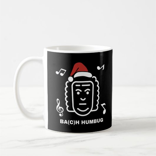 BACH Funny Classical Music Composer Christmas Pun コーヒーマグカップ (左)