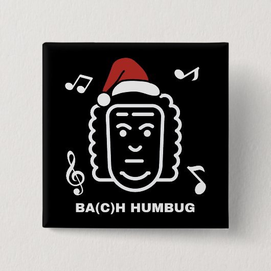 BACH Funny Classical Music Composer Christmas Pun 缶バッジ (正面)