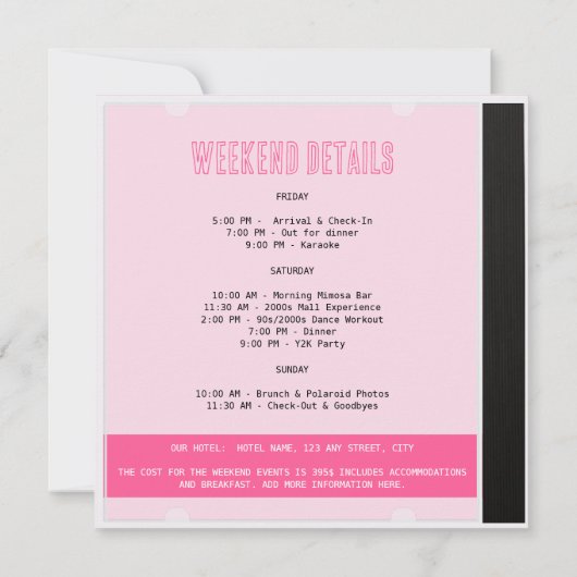 Bach To The 2000のCDカバーバチェロレッテY2K 招待状 (裏面)