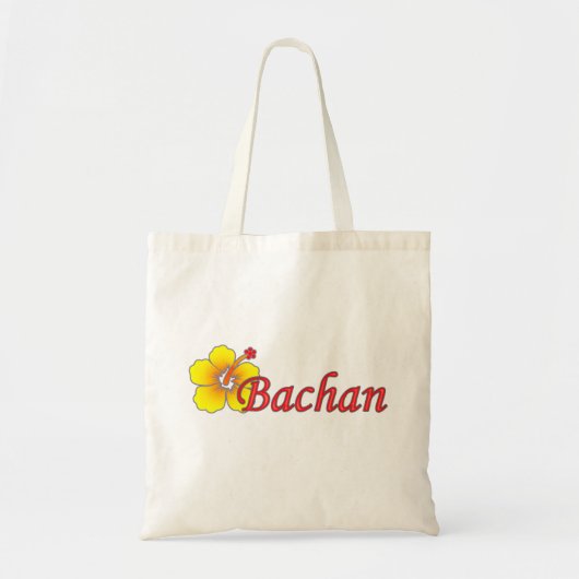 Bachanのハイビスカスの買い物袋 トートバッグ (正面)