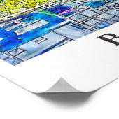 Bacharachドイツ芸術旅行水の色の手書き ポスター (角)