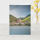 Bacharach am Rhein – ドイツ カード (黄色い花)