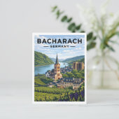 Bacharach Germany Vintage Travel Art Postcard ポストカード (スタンド正面)