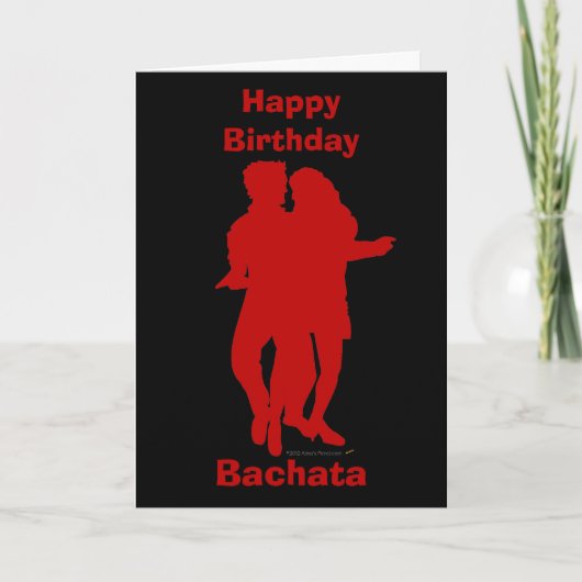Bachata Bachataのダンサーのシルエットのカスタム カード (正面)